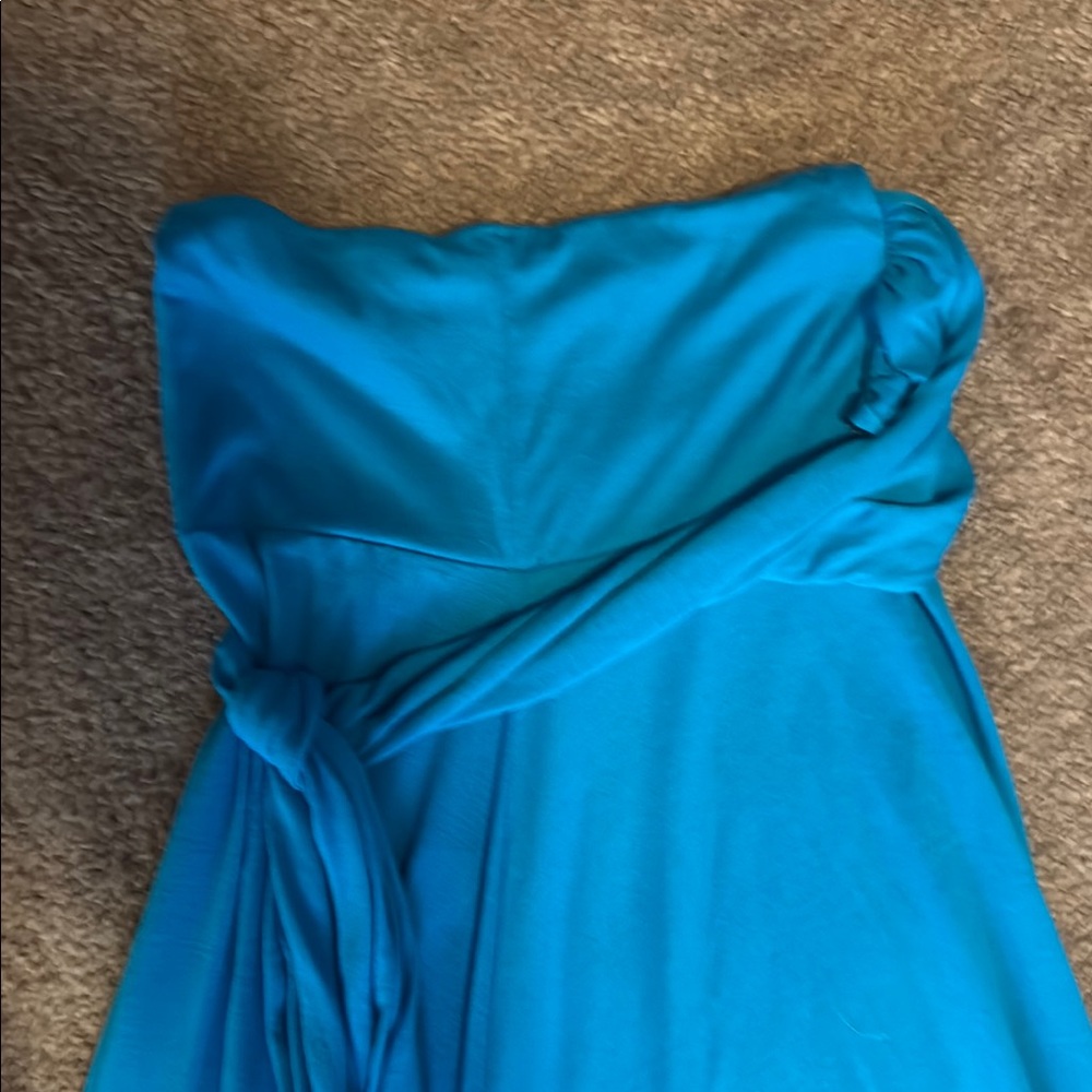 Strapless Blue Dress